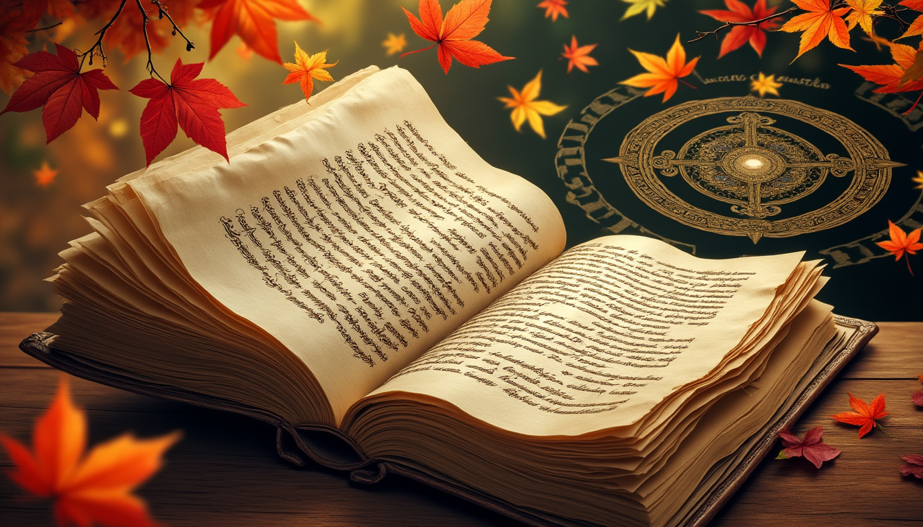 chronoscript : plongez dans une aventure poétique où la fin éternelle se dessine à l’encre d’automne, mêlant mystère et émotion.
